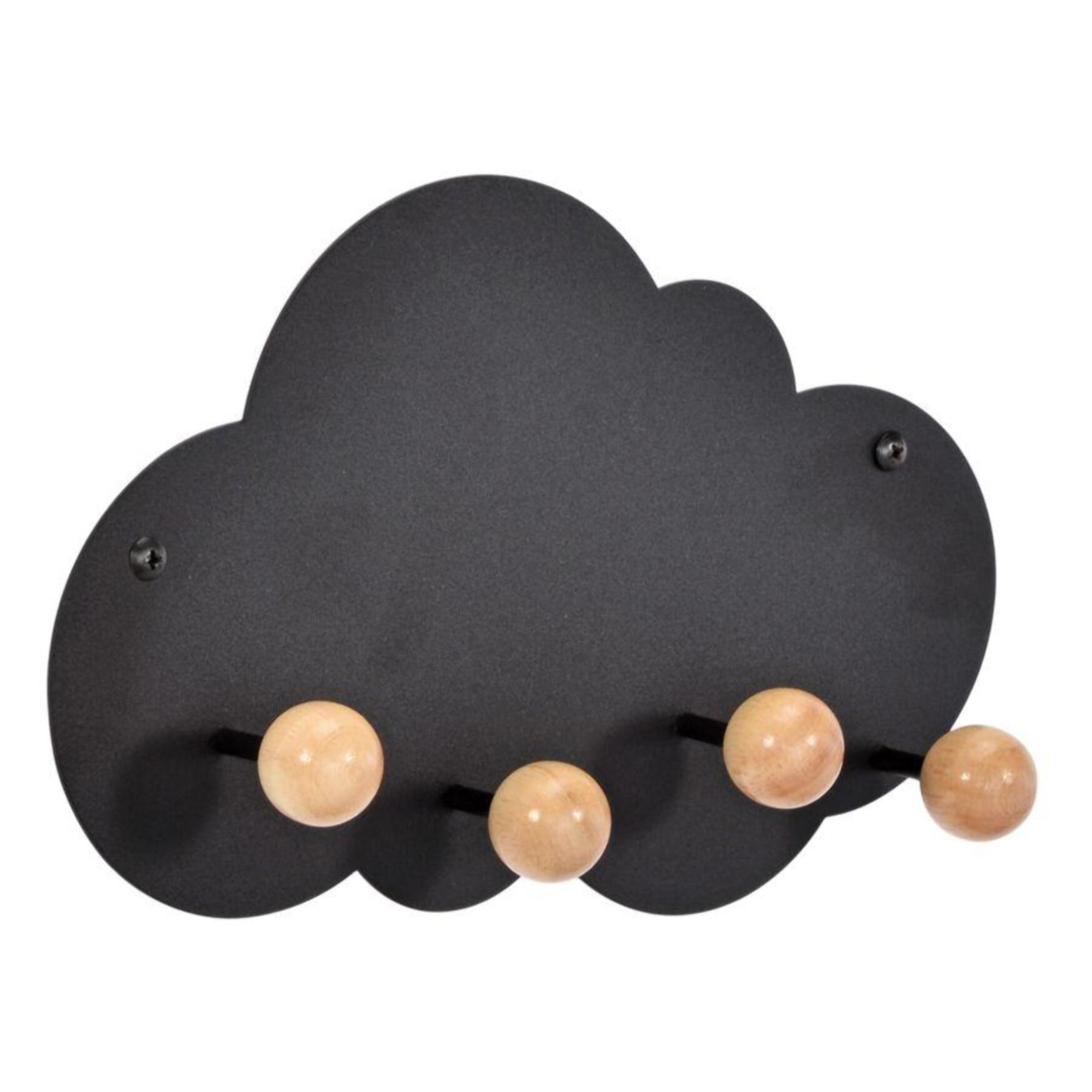 Appendino in metallo nero nuvola da 3 posti cm23x4x14
