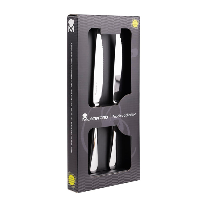 Set de 2 cuchillos de carne de acero inoxidable brillo Foodies – MasterPro