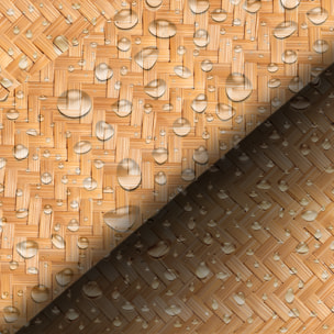 Rouleau revêtement adhésif vinyle au mètre - Sticker mural tête de lit - ROTIN TRESSÉ BOHÈME