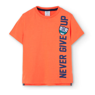 Camiseta niÃ±o estampada, mangas cortas, naranja, 508160