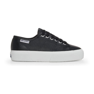 Superga - Zapatos de mujer Mujer Negro - 3740 Platform Vegan Tumbled Material Leggera