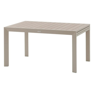 Table de jardin extensible coulissante "Évasion" effet bois lin & argile 10 places  lates en aluminium