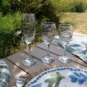 Lot de 6 flutes 22cl en verre SERPENTIN