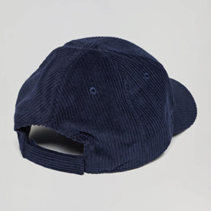 Cappellino in velluto a coste blu marino con logo Polo Club