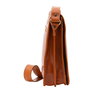 Borsa a tracolla uomo in vera pelle - Modello False - Made in Italy - 29.0 x 24.0 x 9.0 cm