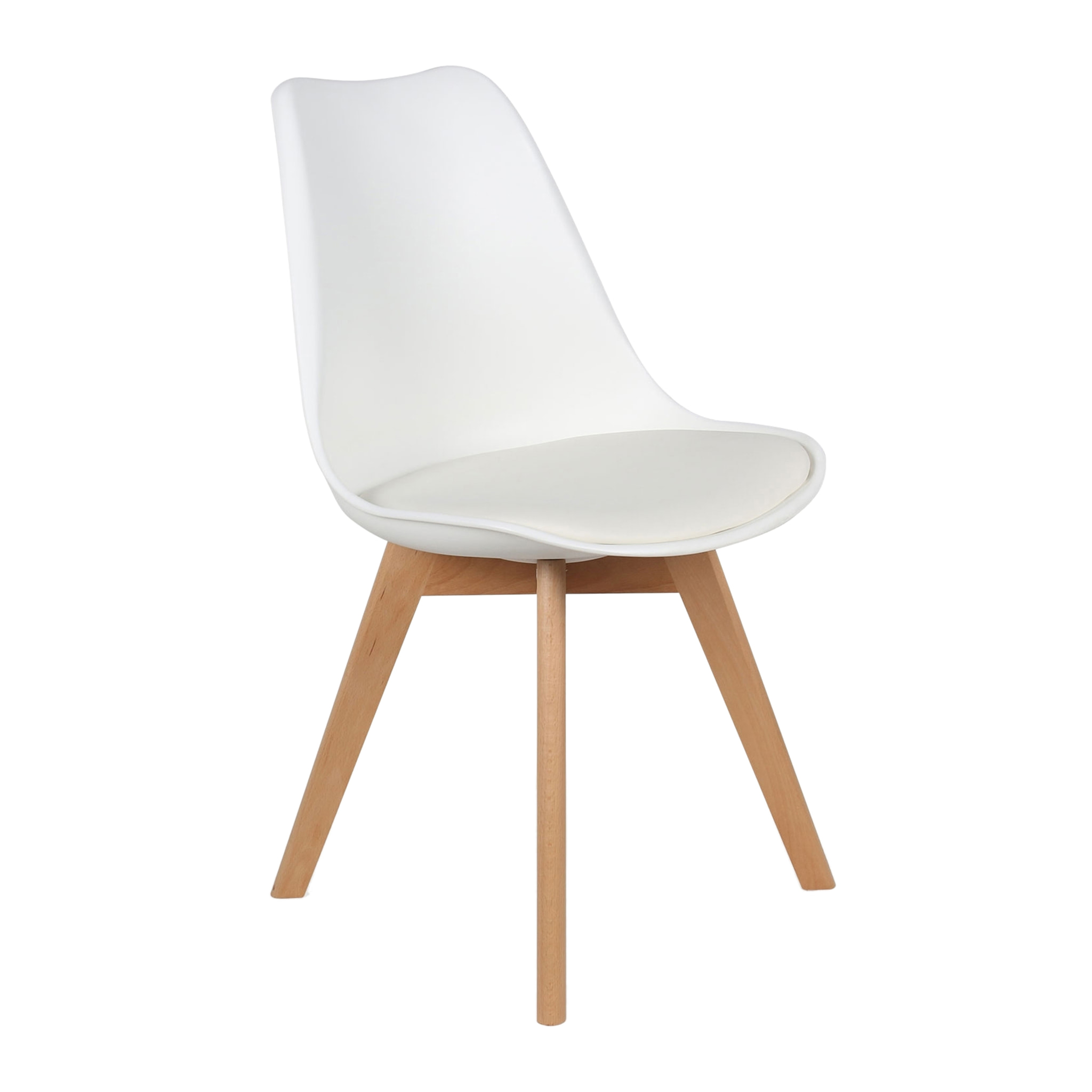 Chaise Scandinave Coque Rembourree Blanc - Lot De 4