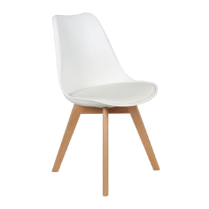 Chaise Scandinave Coque Rembourree Blanc - Lot De 4