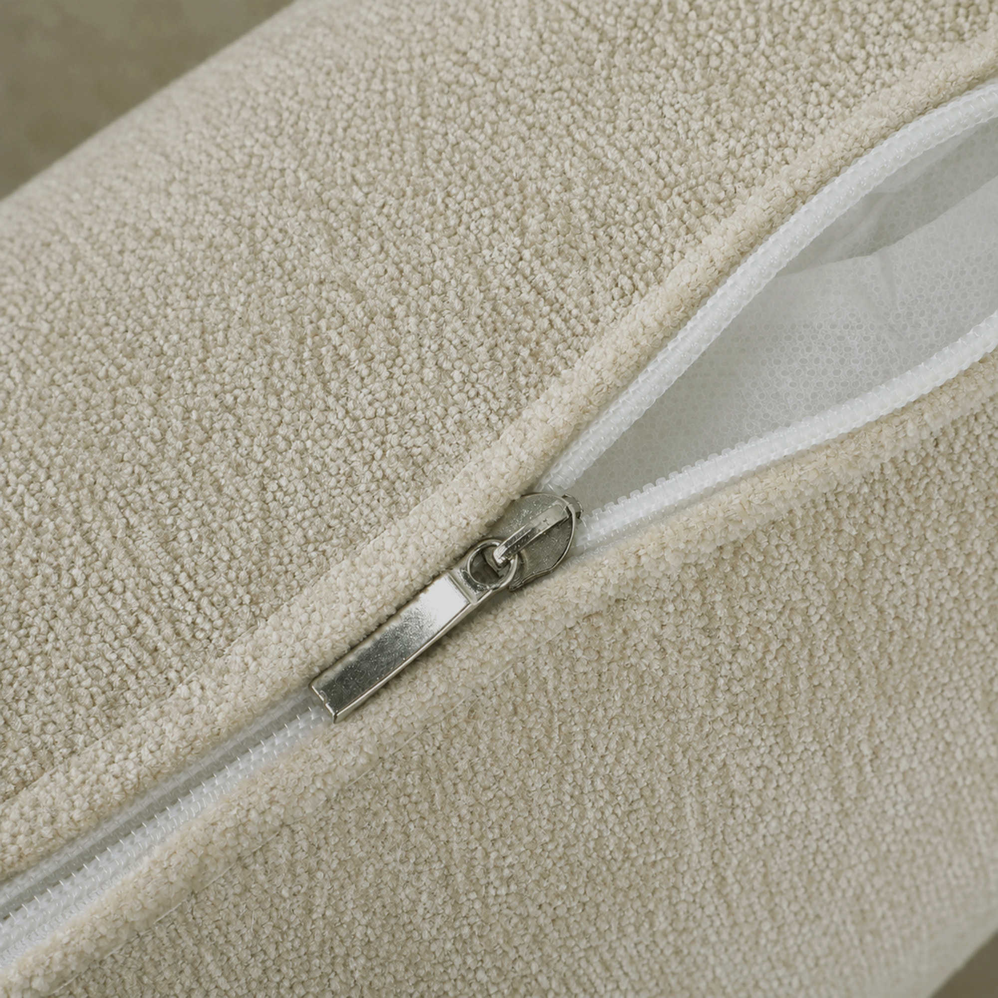 Canapé convertible 2 places dossier inclinable 5 niv. tissu chenille beige