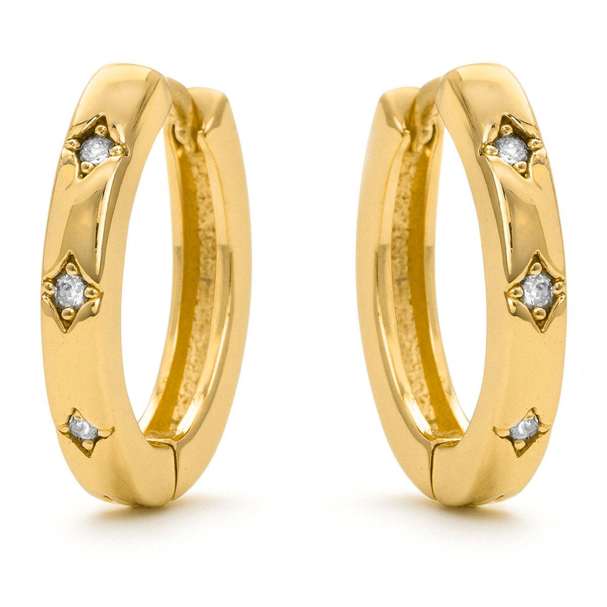 Pendientes con Circonita Brillante acabado oro 18K