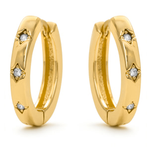 Pendientes con Circonita Brillante acabado oro 18K