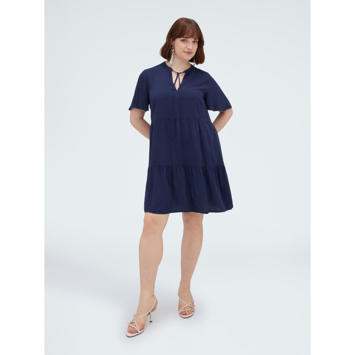 Fiorella Rubino - Vestito Smile corto con fiocco - Blu