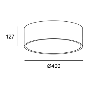 LEDS C4 Luno Surface ø400 plafón de uso interior con luz led blanco cálido 3000k en color oro