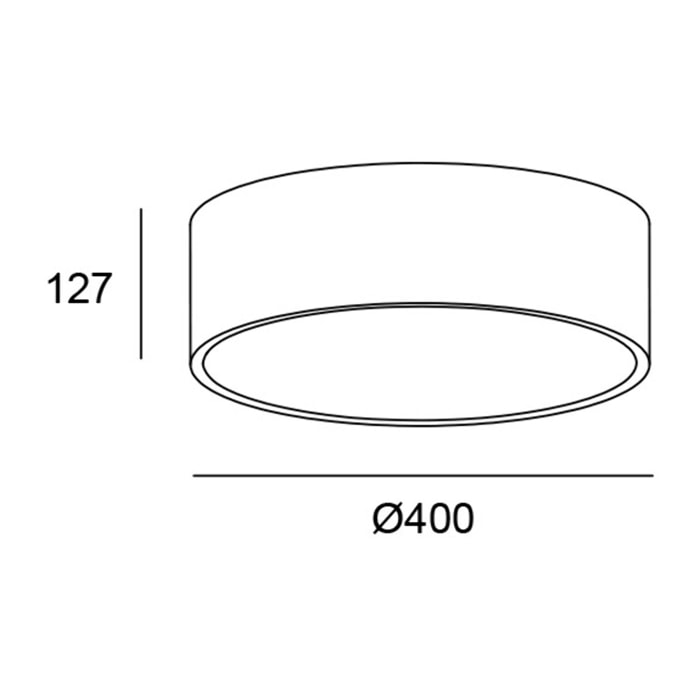 LEDS C4 Luno Surface ø400 plafón de uso interior con luz led blanco cálido 3000k en color oro