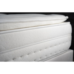 Matelas Vingt-Huit PLUS - 28cm - Ressorts ensachés et mémoire de forme - Enveloppant avec Surmatelas intégré - Soutien Ferme