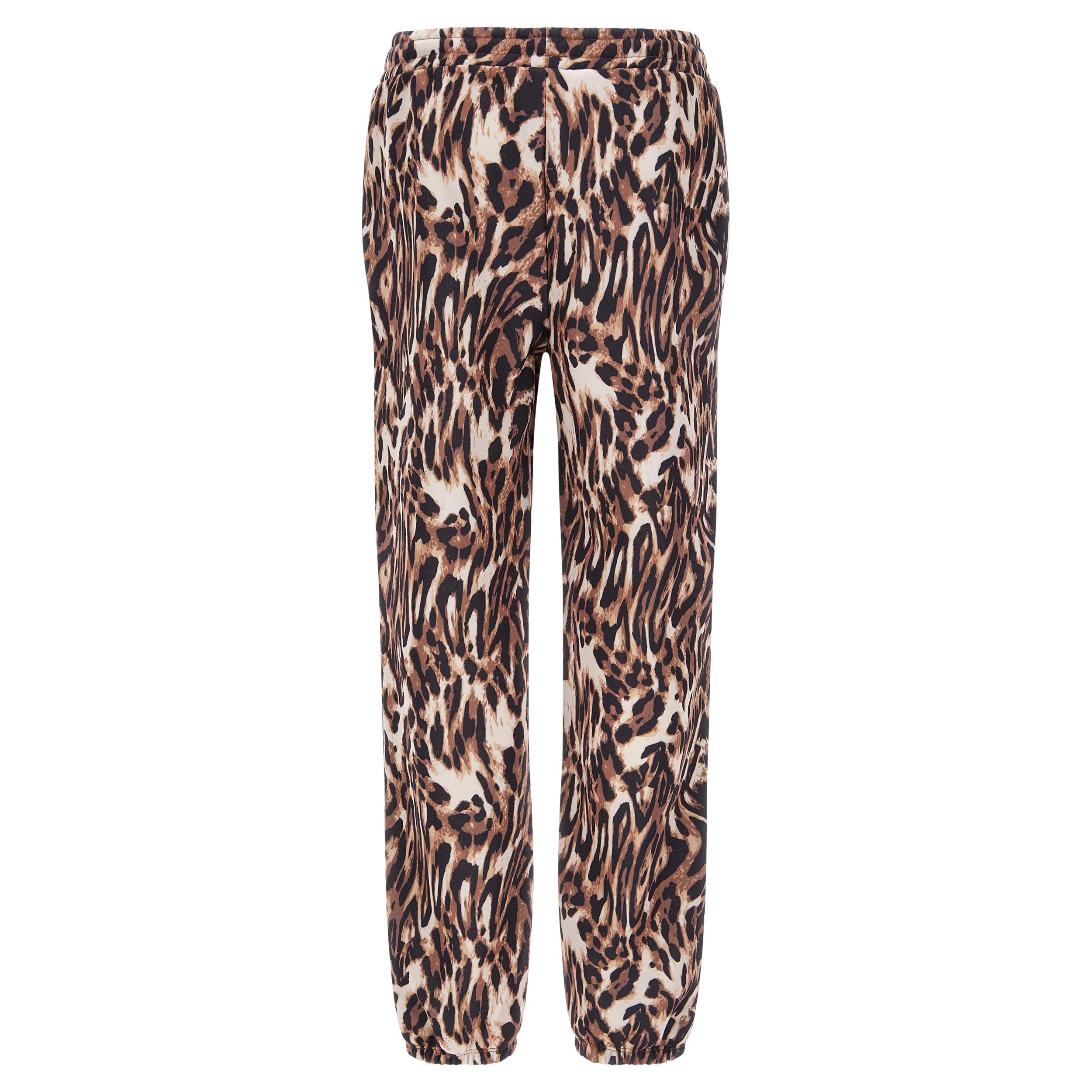 Pantaloni sportivi in felpa stampata animalier