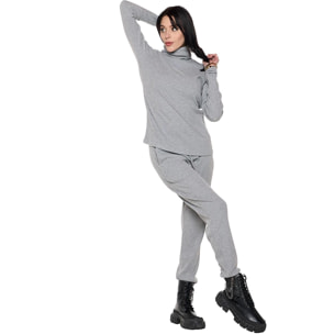 T-shirt da donna con collo a dolcevite a manica lunga in costina 'Pearl'