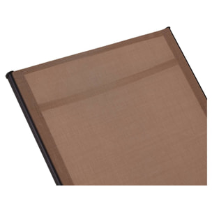 Lot de 2 Bains de soleil en métal avec accoudoirs "Farniente" - Taupe