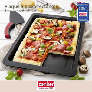 Lot de 2 plaques à pizza rectangulaires 42/29/2,5 cm en acier Spécial crountries Spécial crountries Zenker  Spécial crountries