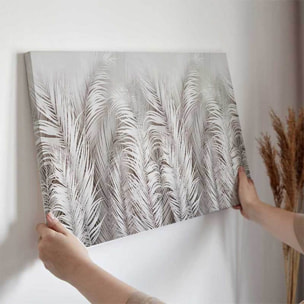 Tableau feuillage blanc panoramique Toile imprimée