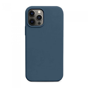 Coque iPhone 13 Pro Silicone liquide Bleu Marine + 2 Vitres en Verre trempé Protection écran Antichocs