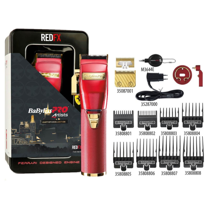 BABYLISS Pro Professional Clipper RedFx8700re Ferrari Designed Engine