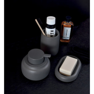 Porte-savon ZAC en polyresine – finition gris charbon mate, design moderne