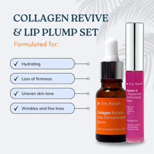 Suero ultraconcentrado potenciador de colágeno 15 ml + vitamina E y relleno de labios Peppirment 8 ml