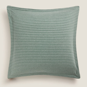 Funda cojín punto algodón sostenible Punto color verde Punto de algodón