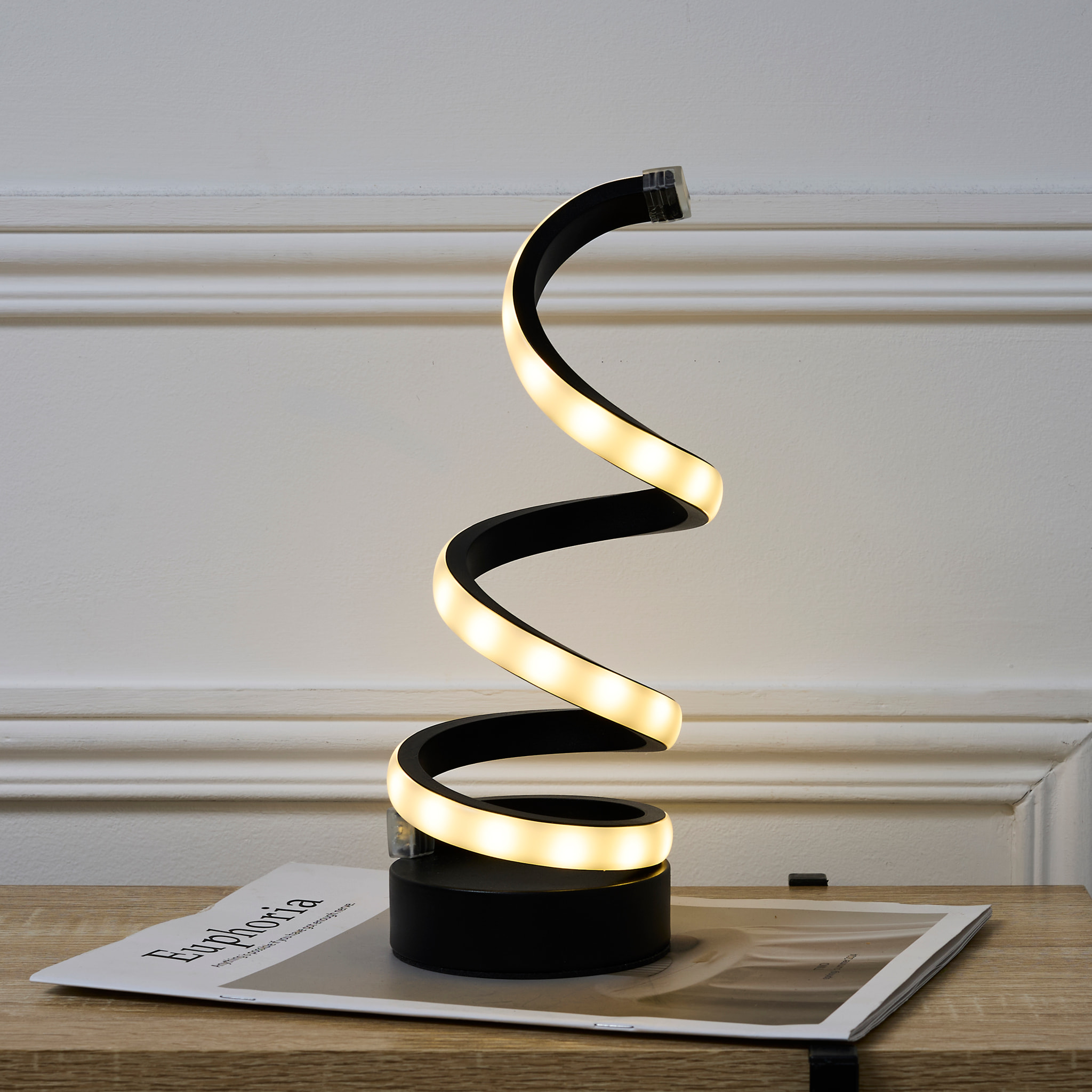 Lampe - HOME DECO FACTORY - LED - Spirale - Noir