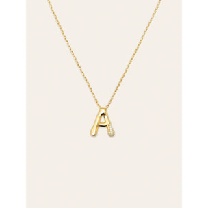 Collar Personalizado Letter Brillante Baño Oro