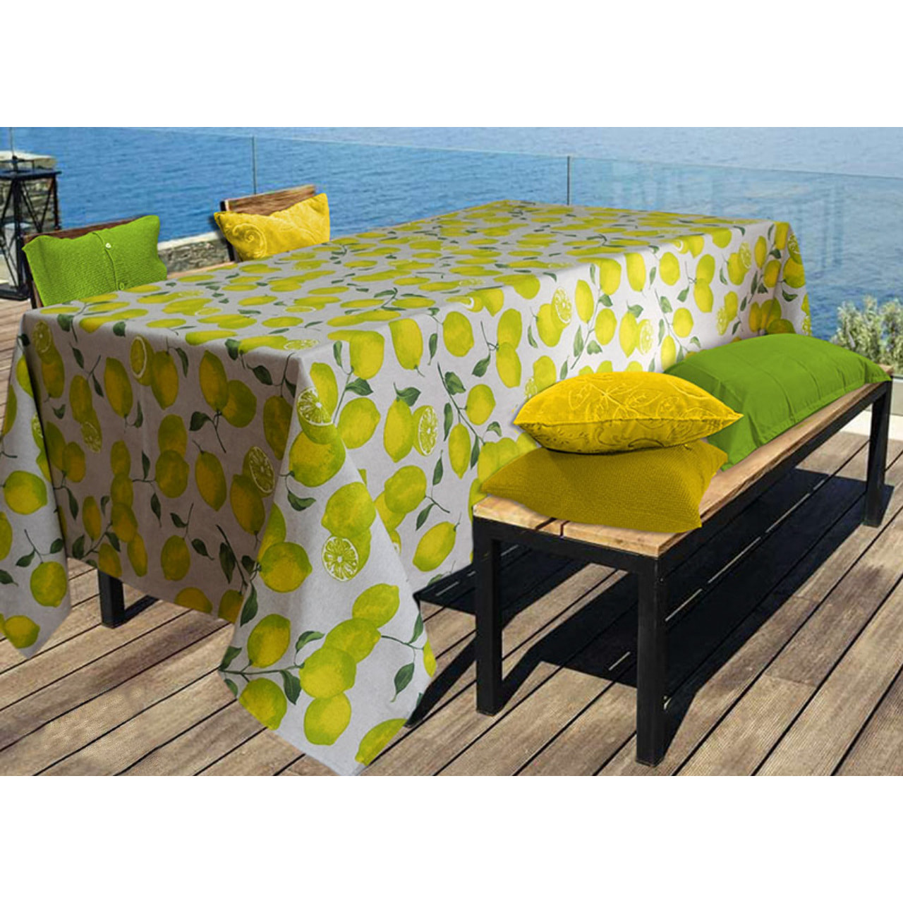 Tovaglia Cucina In Misto Cotone Made In Italy Disegno Riva 140x300