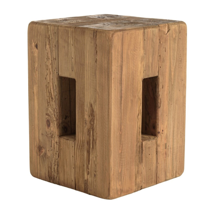 SANDY - Tabouret carré 30x30cm bois Pin recyclé