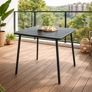 EVORA Table carrée 4 places 70x70cm gris foncé