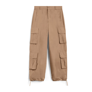 Pantaloni cargo baggy fit in popeline con quattro tasconi