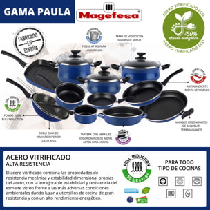 Magefesa colección Paula sartén 28 en acero esmaltado vitrificado, apto inducción y lavavajillas