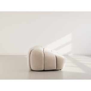 Ava - canapé 3 places en velours texturé - Beige