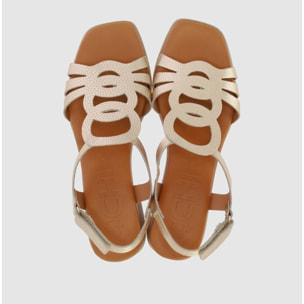 Sandalias de Piel - Platino - Tacón: 3 cm