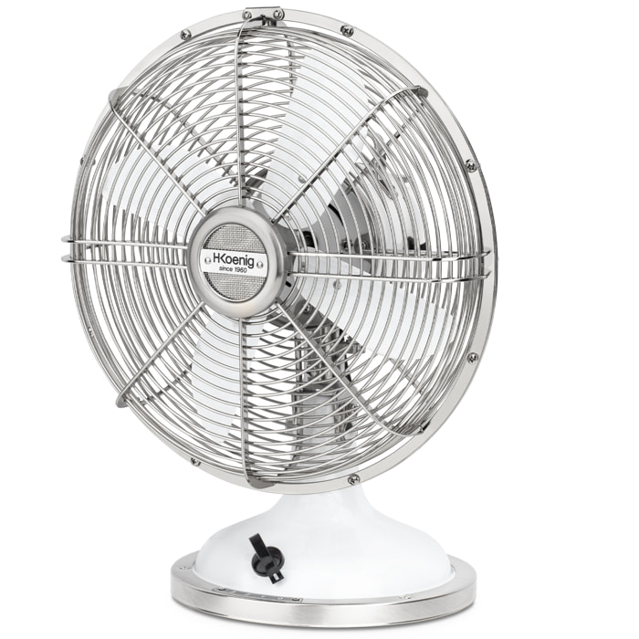 Ventilador En Metal, 3 Velocidades, 4 Aspas, Diseño Retro.