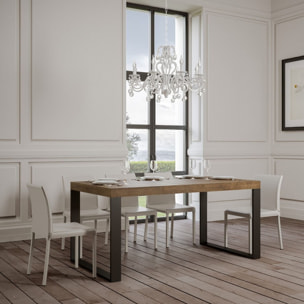 Mesa extensible 90x200/304 cm Tecno Nogal estructura Antracita
