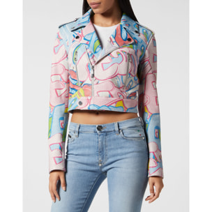 PHILIPP PLEIN Leather Jacket BOMBING GRAFFITI