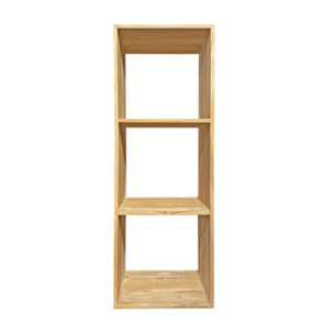 Etagère 3 cases cubes rangement 137 x 47 cm bois de teck massif - ROMA