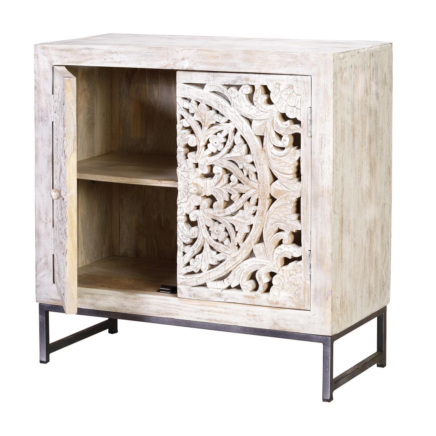 Mueble auxiliar - madera de mango - 81x80x35cm