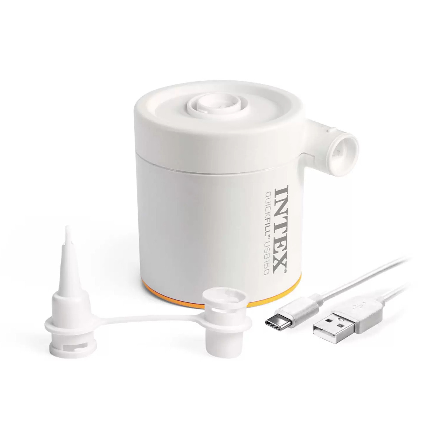 Intex 64013 - Materasso Gonfiabile Camping Matrimoniale in TPU, Blu, con Pompa Elettrica Portatile, 152x203x22 cm