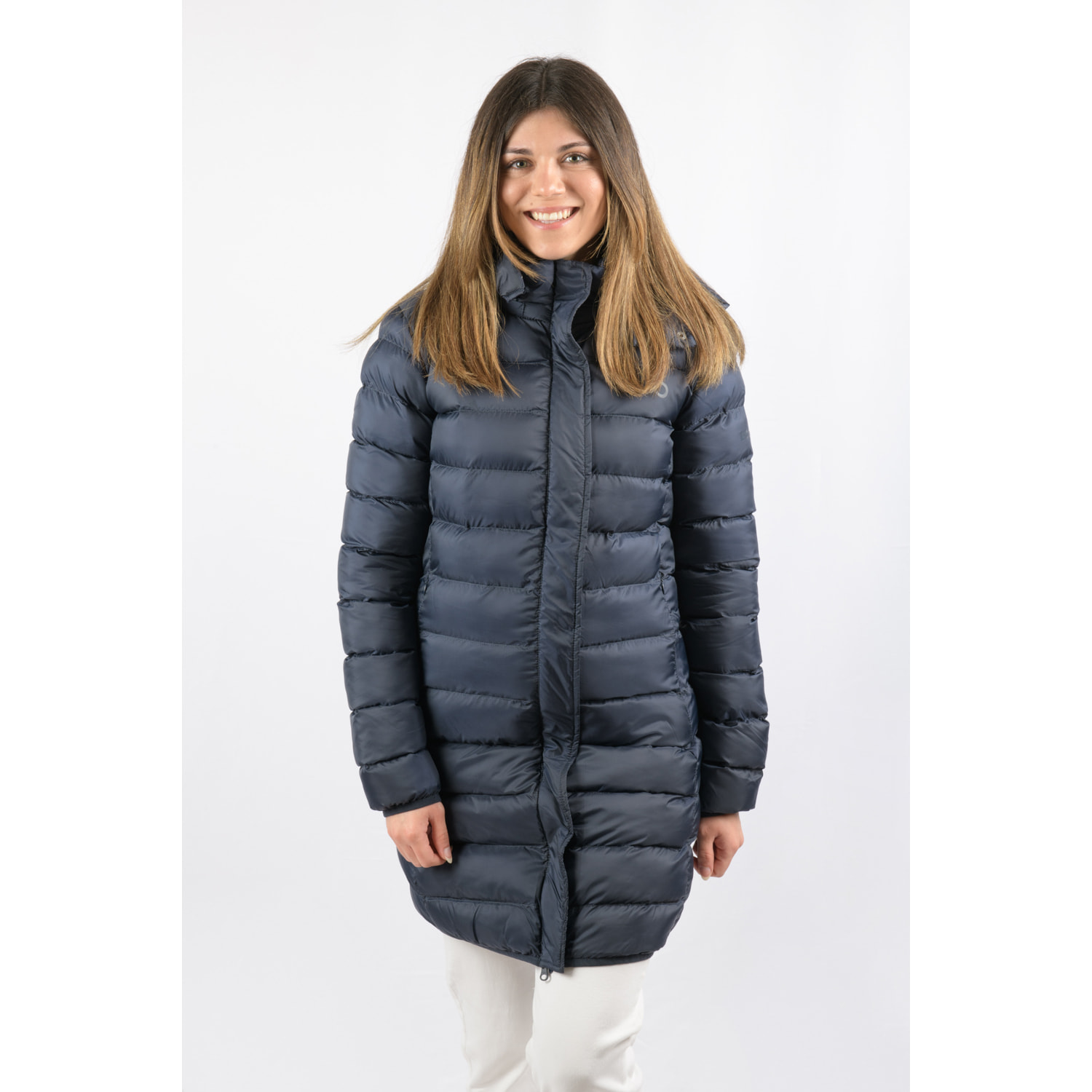 Chaqueta Munich Long Jacket marca ECOON - Azul oscuro
