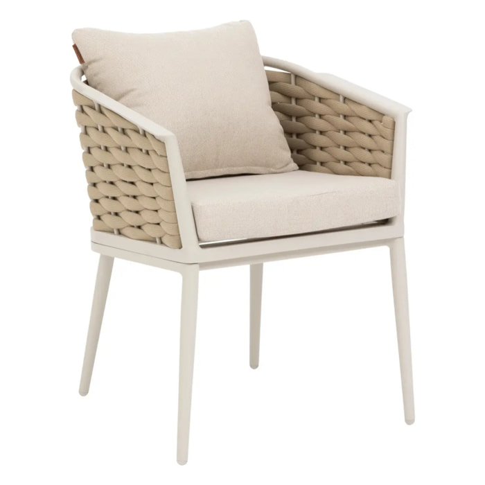 Lot de 2 fauteuils de jardin "Yconia" argile & beige aluminium et polyester