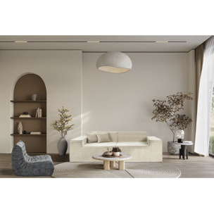 Canapé droit modulable en tissu texturé "Lusso" - 3 places - Beige