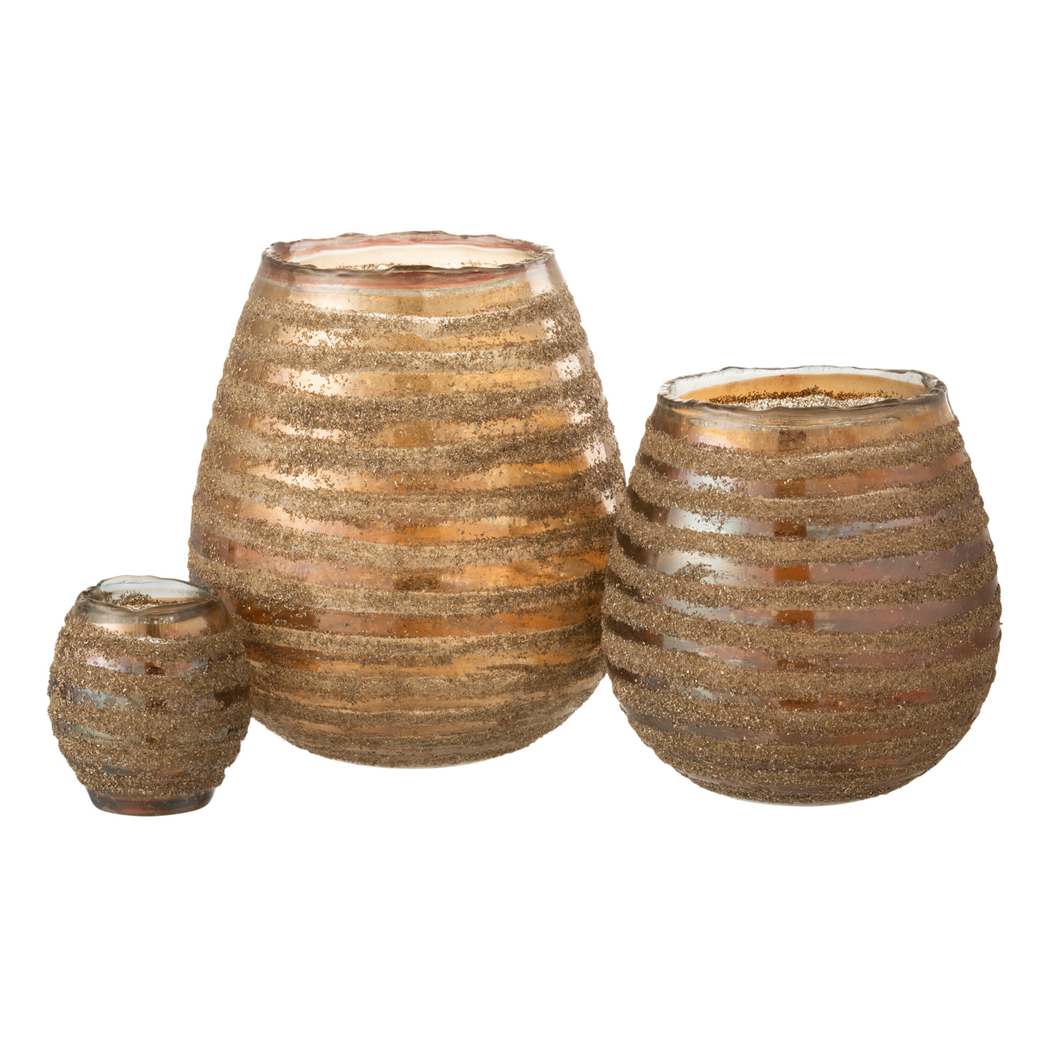 J-Line photophore Lignes Rond - verre - marron - large