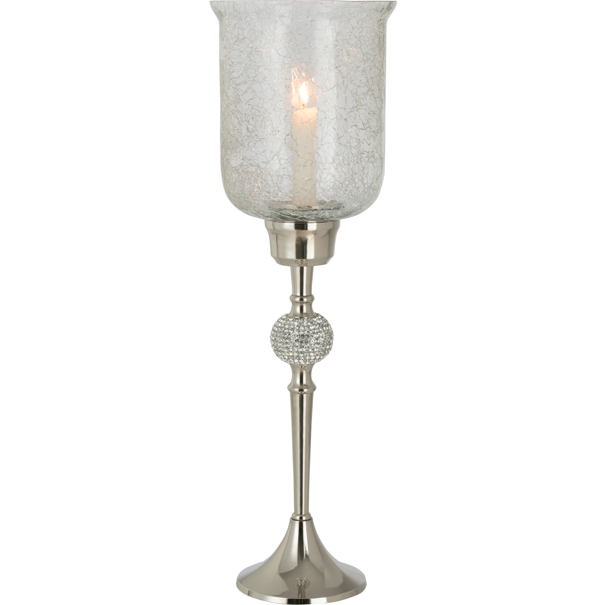 J-Line photophore Sur Pied Diamant Sphère - aluminium/verre - argent