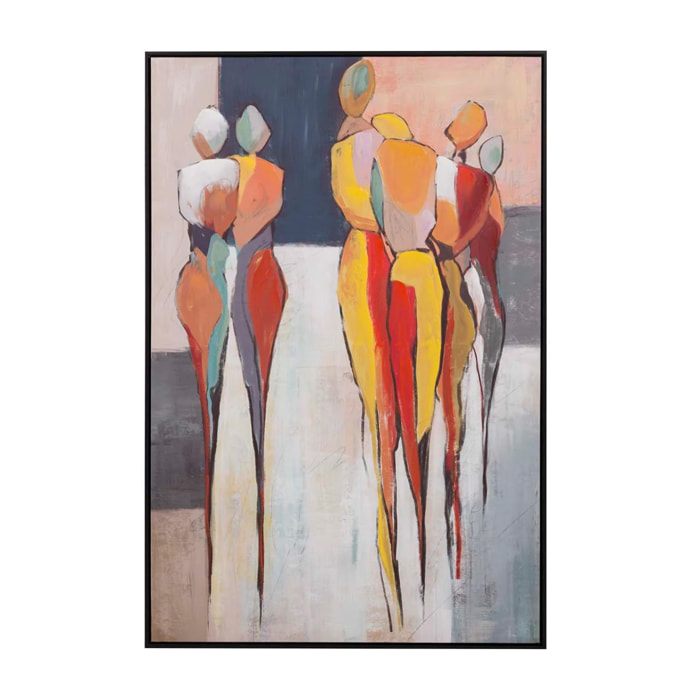 Cuadro Abstracto Siluetas Marco Negro 80x4x120 Cm