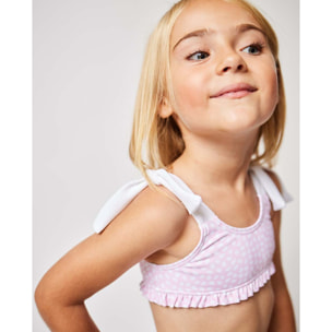 BIKINI ROSA CON MOTAS BLANCAS